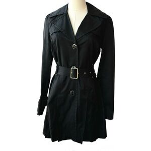 Kenneth Cole New York Women’s Black Belted Trench Coat Lightweight Classic Small